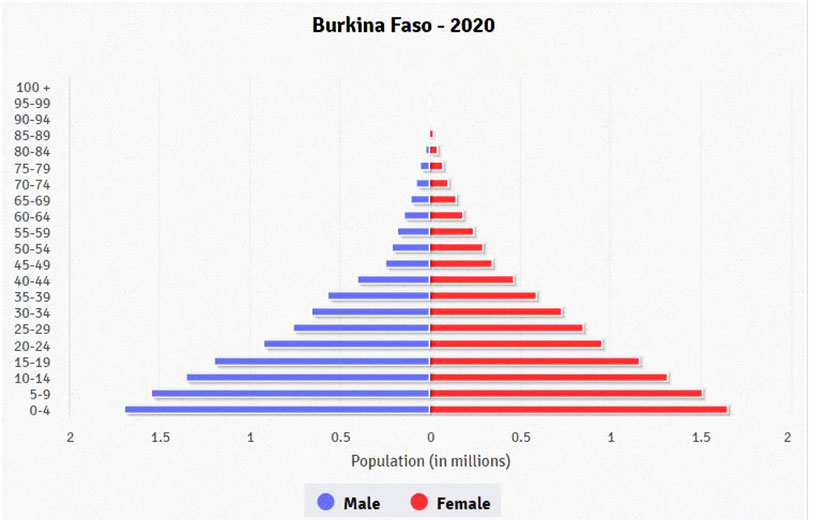 Aldersfordeling i Burkina Faso
