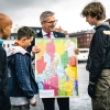 Elever fra Christianshavns skole møder udviklingsminister Flemming Møller Mortensen. Foto: Hans Bach